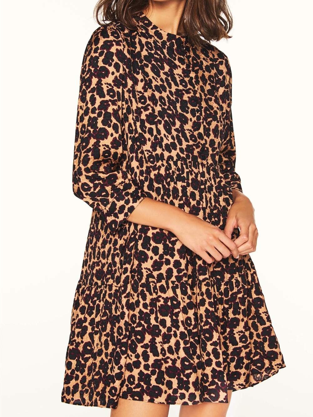 Ba&sh $355 Tiana Leopard Tiered Mini Dress Small US6 EUC